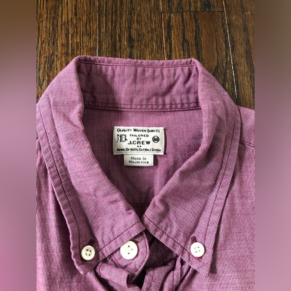 J. Crew Men’s M 100% Cotton Maroon Long-Sleeved Button-Down Casual Shirt - EUC! - Picture 3 of 9